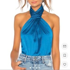 Revolve blue silk Superdown top. Size XS. Worn twice.